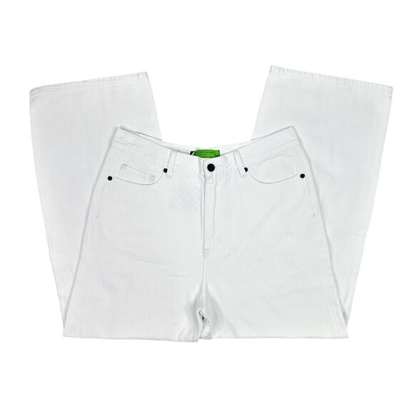 Sandrine Rose x Free People Wide Leg Curve Denim Jeans - Dust White - Size 30 - Picture 3 of 10